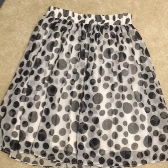 Vintage black and white dotted pleated skirt - Picture 1 of 2